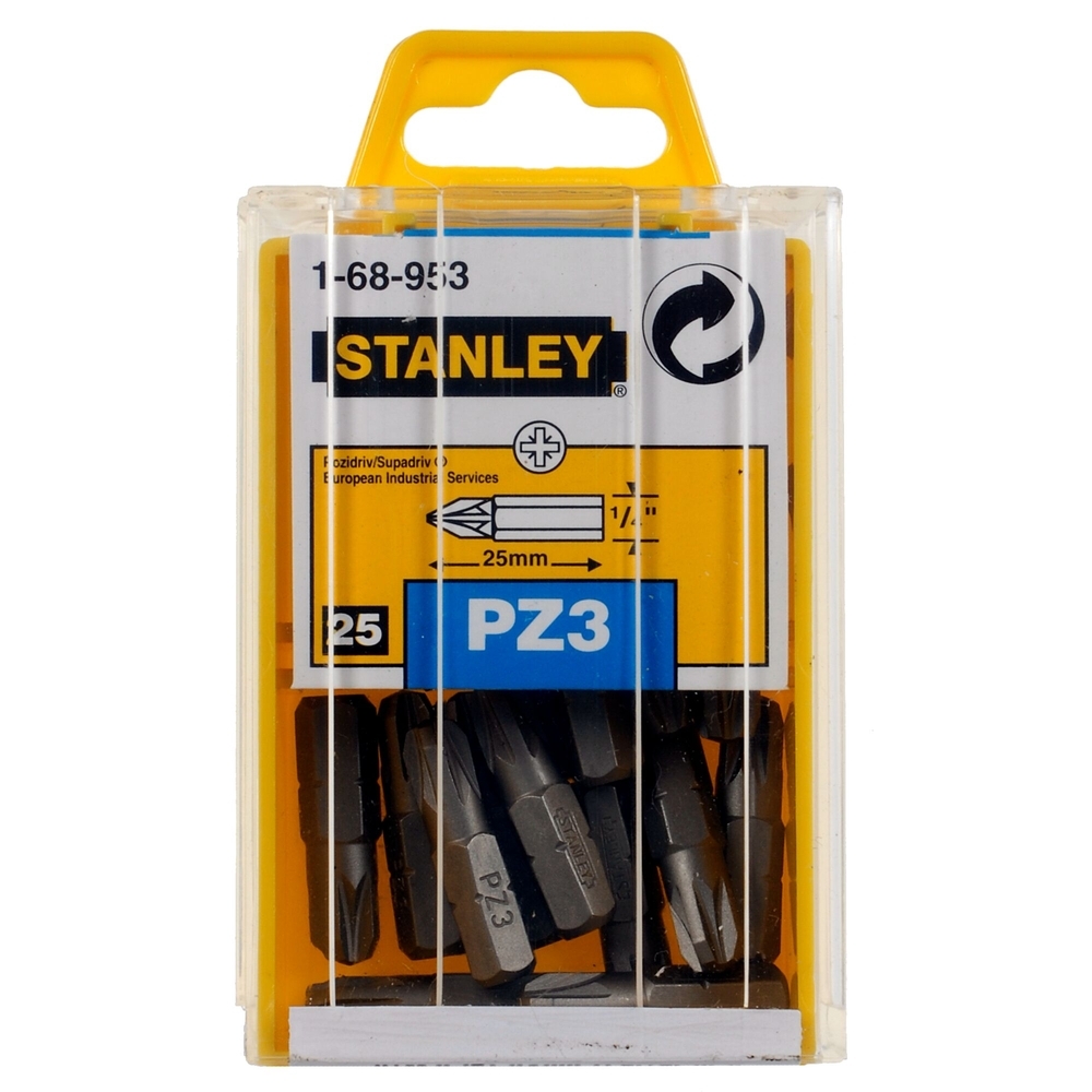 Embouts de vissage Pozidriv PZ3 25 mm - 25 pièces - 1-68-953 - STANLEY