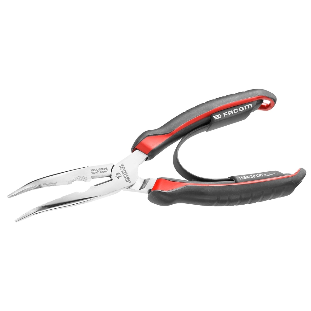 Pinces à becs demi-ronds courdés 40° 200 mm - Par 10 - FACOM - 195A.20CPE