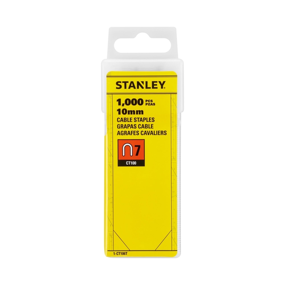 Agrafes cavaliers 10 mm type 7 - boite de 1000 pièces - 1-CT106T - STANLEY