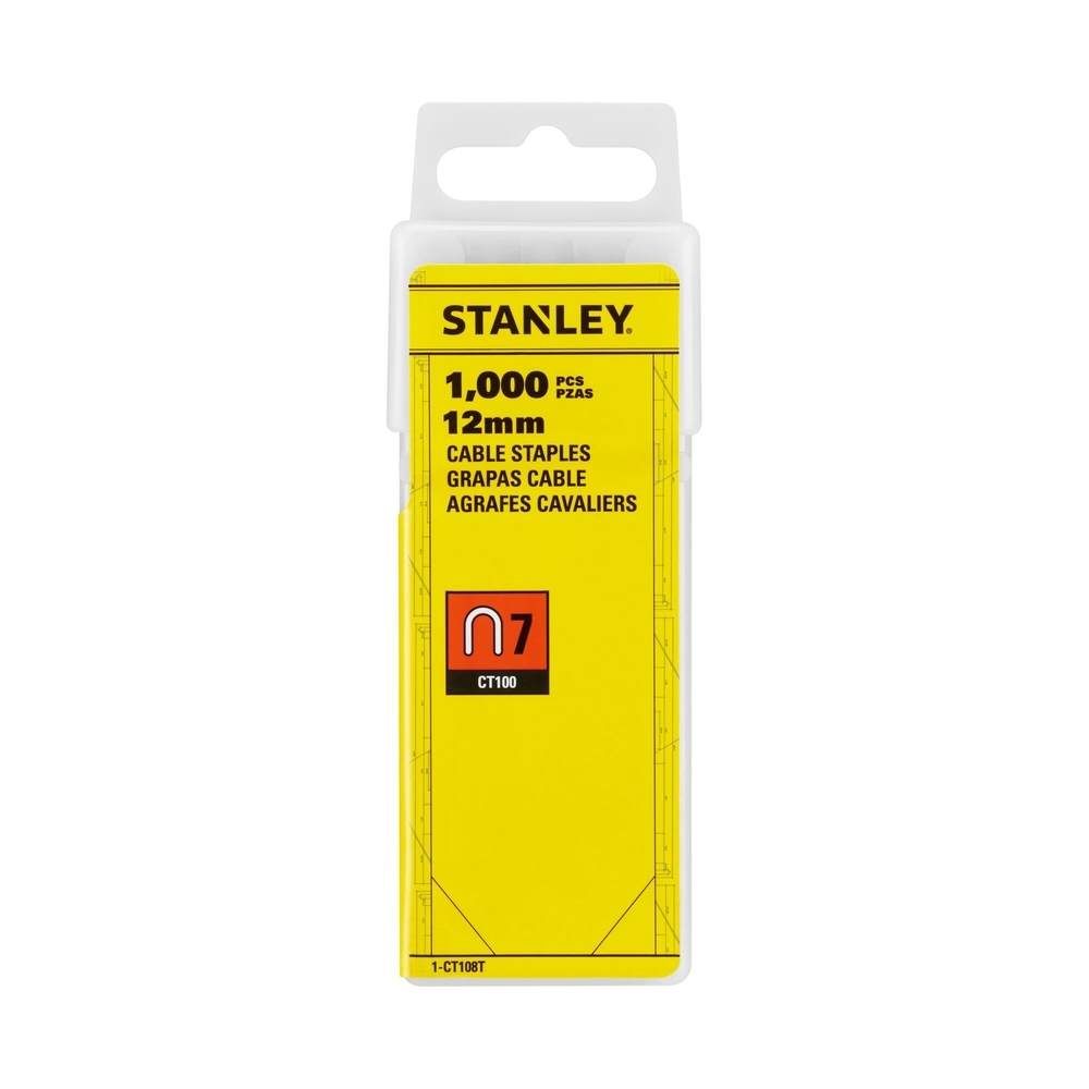 Agrafes cavaliers 12 mm type 7 - boite de 1000 pièces - 1-CT108T - STANLEY