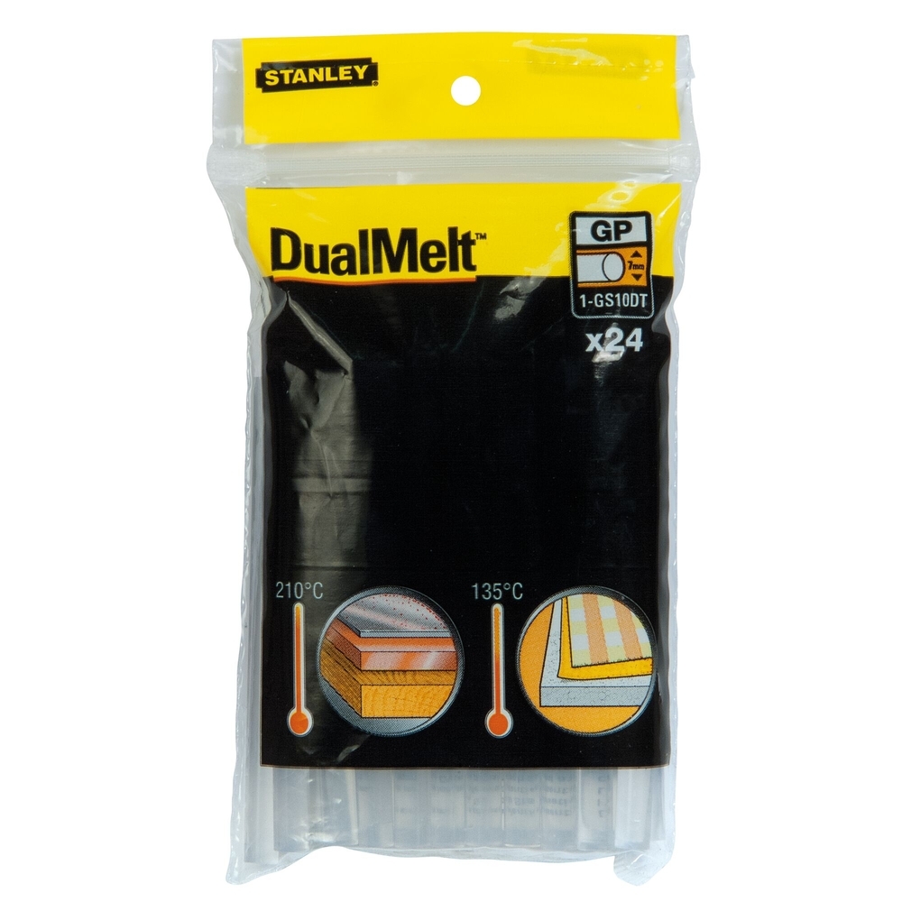 Bâtons de colle diamètre 7 mm, longueur 100 mm - sachet de 24 pièces - 1-GS10DT - STANLEY