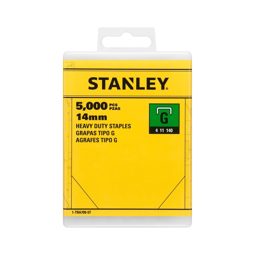 Agrafes 14 mm type G - boite de 5000 pièces - 1-TRA709-5T - STANLEY