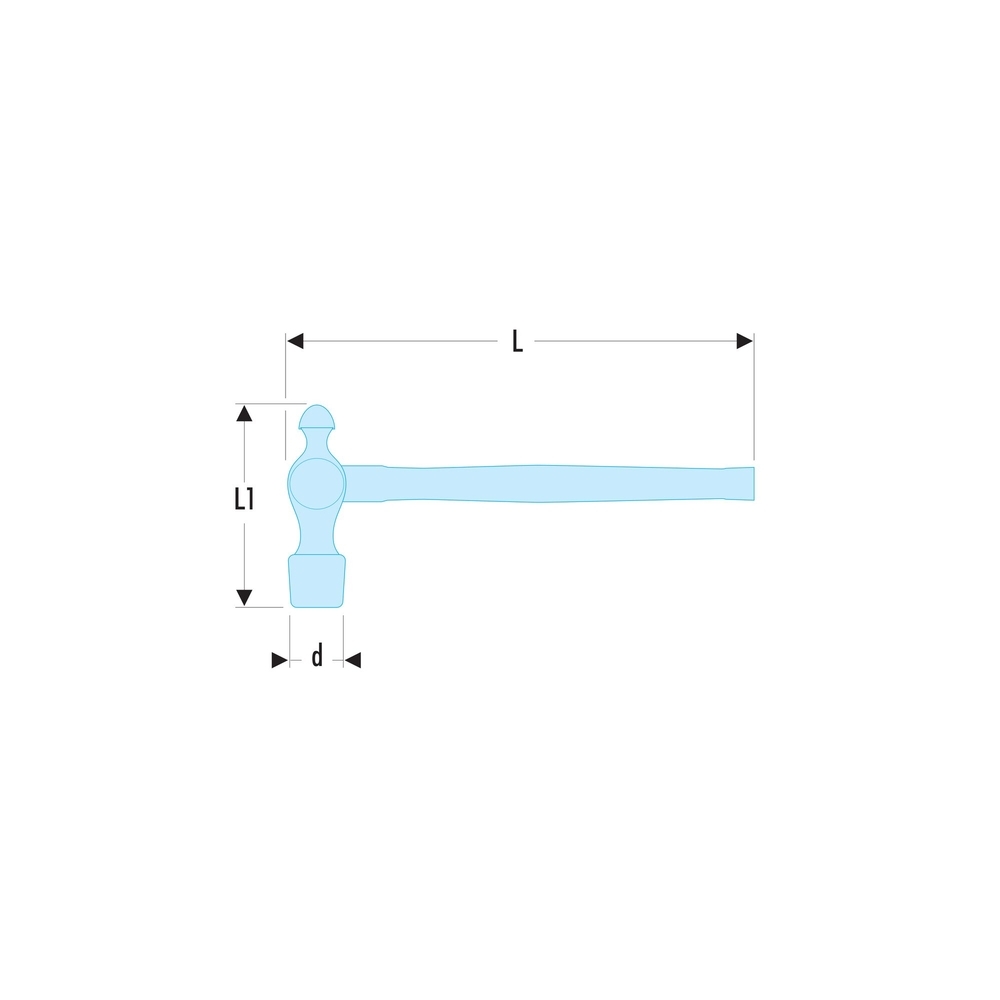 Marteau de mécanicien tête boule manche hickory 910g - Par 5 - FACOM - 202H.2