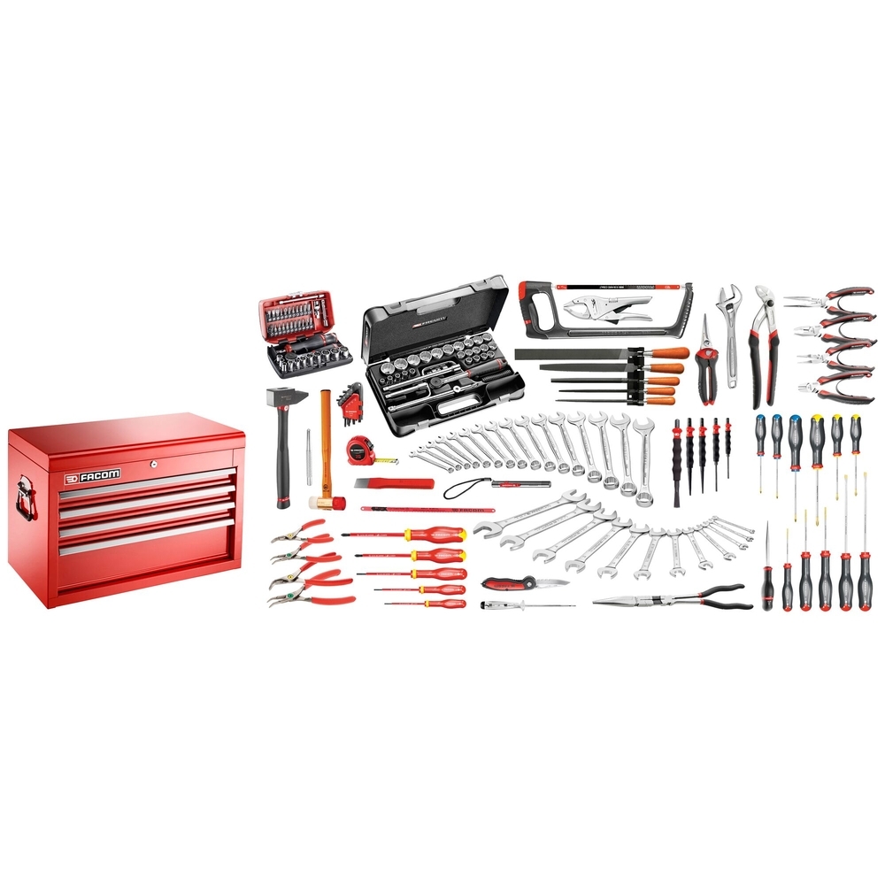 Sélection mécanicien 165 outils + coffre 4 tiroirs - FACOM - 2074.M130A