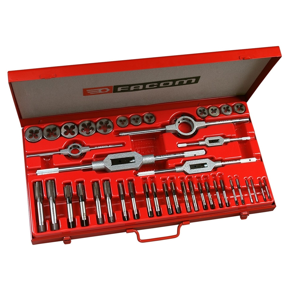 Composition d'outils de 24 tarauds au cobalt - 12 filières et 5 porte-outils - M3 à M12 - FACOM - 221.227SJ2