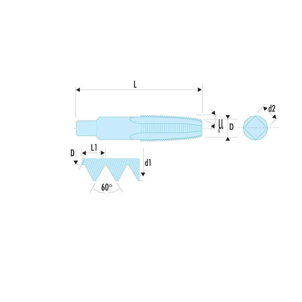 Jeu de 3 tarauds standards M20 x 2,5 mm ébaucheur - FACOM - 227.20X250T3