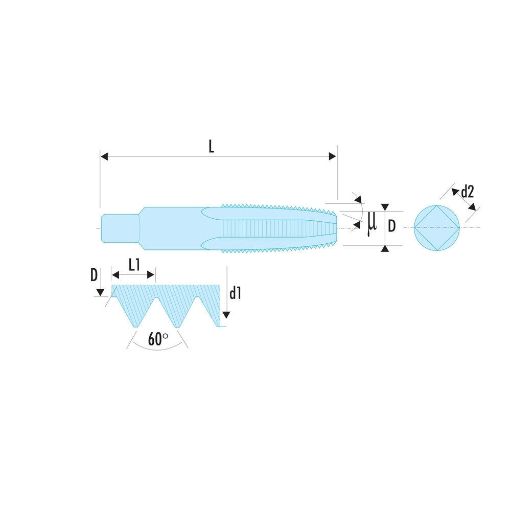 Jeu de 3 tarauds standards M3 x 0,5 mm ébaucheur intermédiaire et finisseur - FACOM - 227.3X50T3