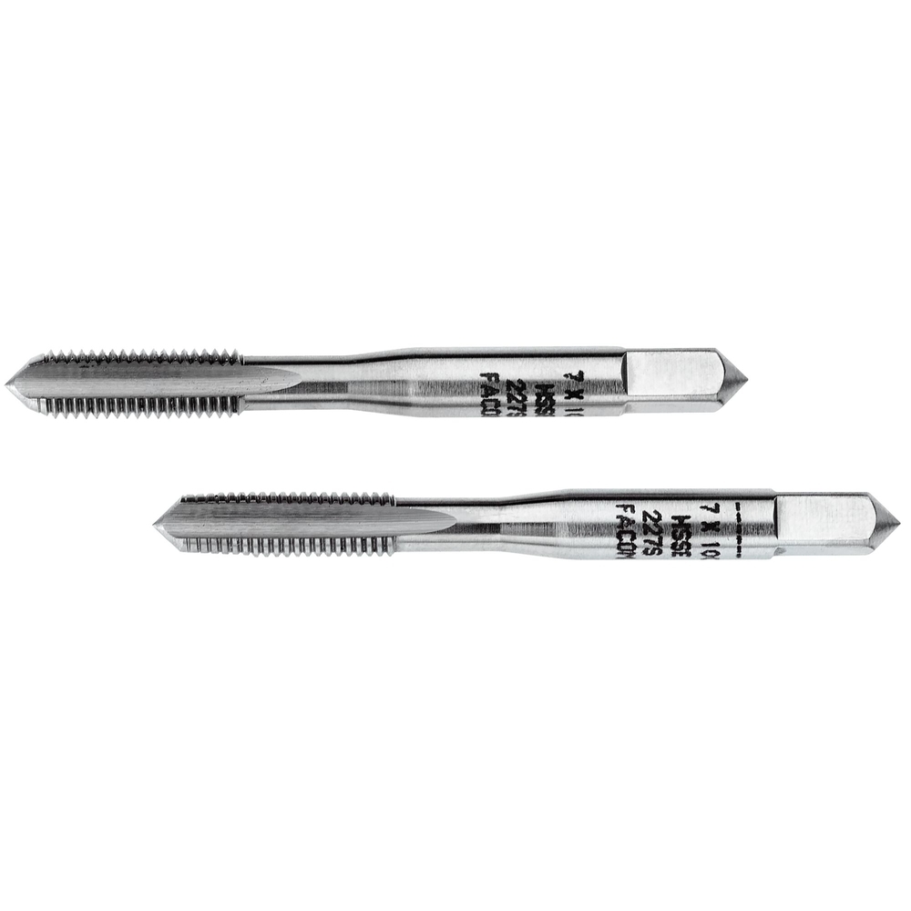Jeu de 2 tarauds en cobalt haute performance M7 x 1 mm ébaucheur et finisseur - FACOM - 227.S7X100T2