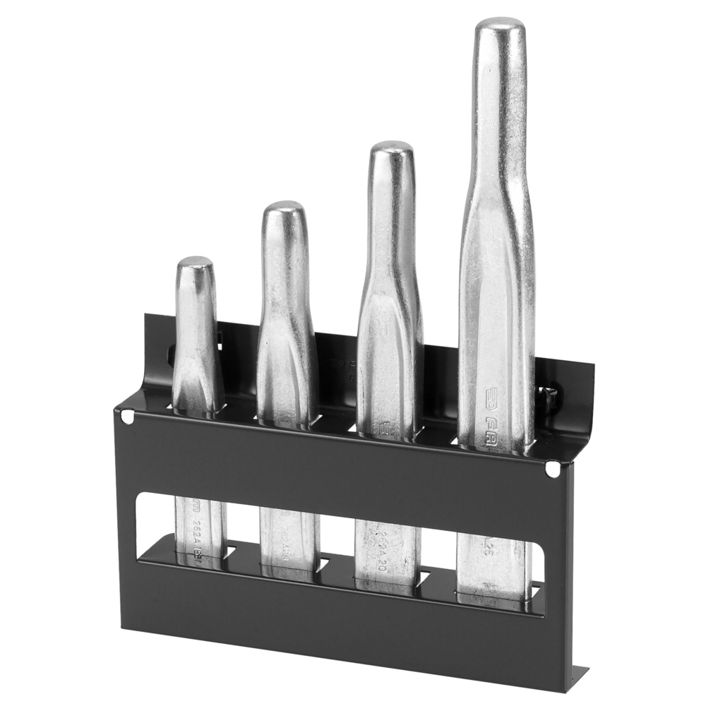 Jeu de 4 burins nervurés sur support CKS 15 - 18 - 20 - 25 mm - FACOM - 262A.JS4