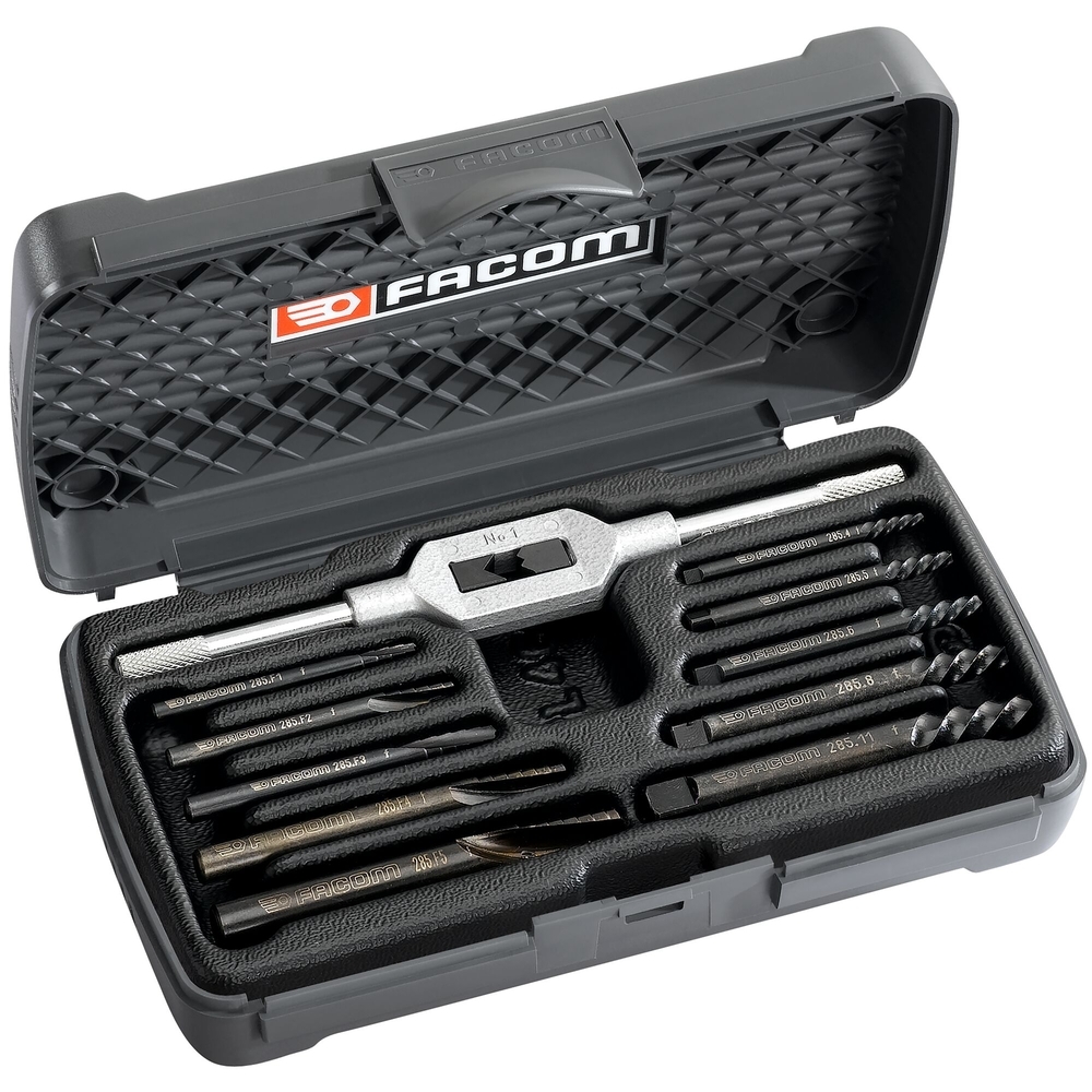 Jeu de 5 extracteurs goujons 3-18 mm + 5 forets coniques + 1 tourne à gauche - FACOM - 285.J10