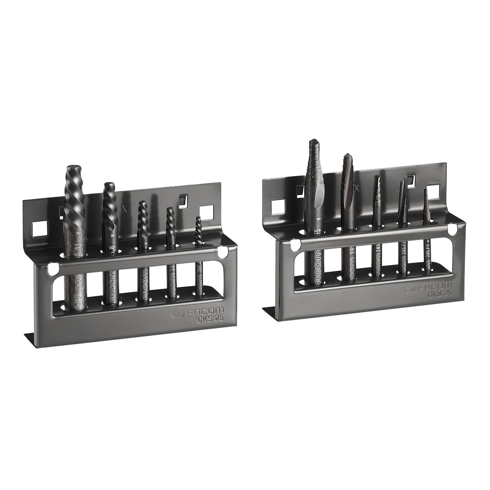 Jeu de 5 extracteurs goujons 3-18mm + 5 forets coniques - Par 5 - FACOM - 285.JS10