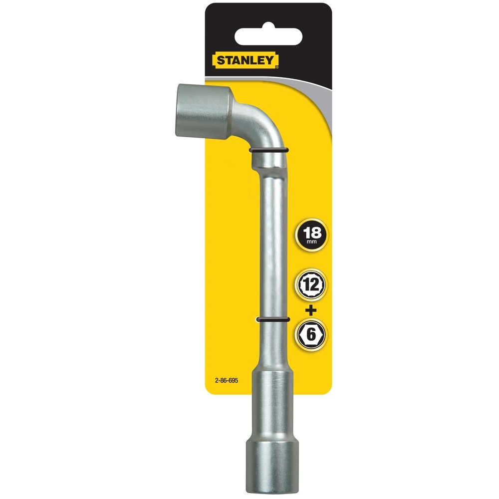 Clé à pipe débouchée 6 x 12 pans 18 mm - 2-86-695 - STANLEY