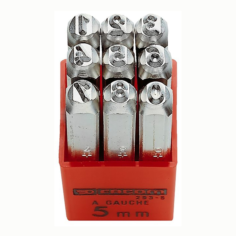 Jeu de 9 chiffres en carbone à frapper 5 mm - FACOM - 293A.5