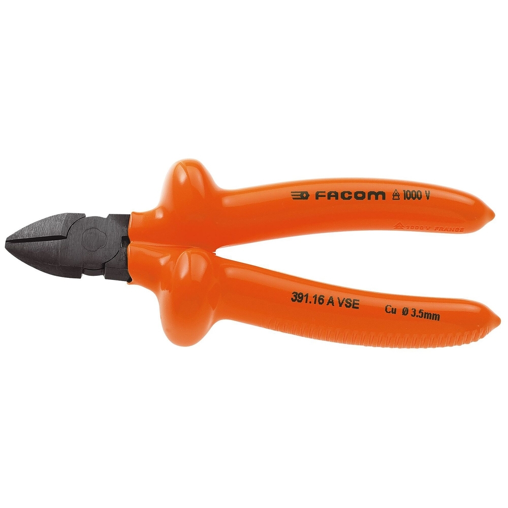 Pince coupante diagonale isolée 1000 volts série VSE pour cuivre - FACOM - 391.16AVSE