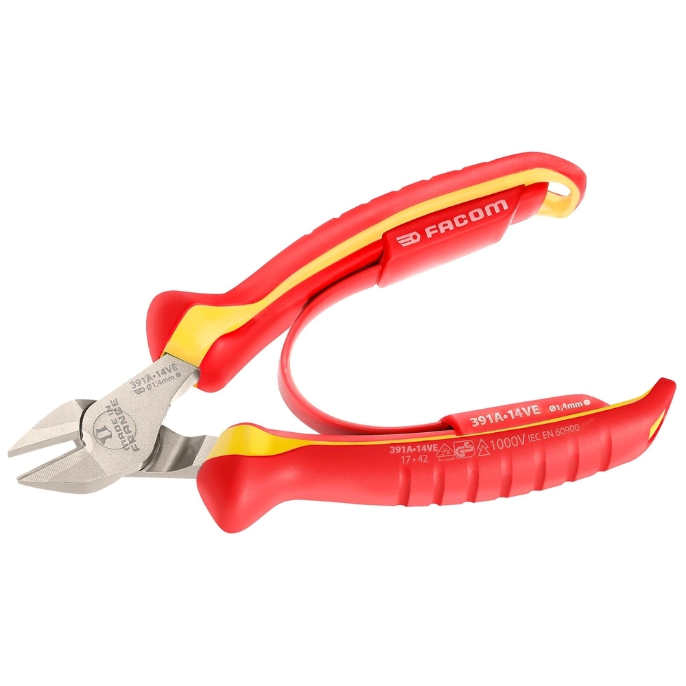 Pince coupante diagonale électricien - isolée 1000 V - FACOM - 391A.14VE