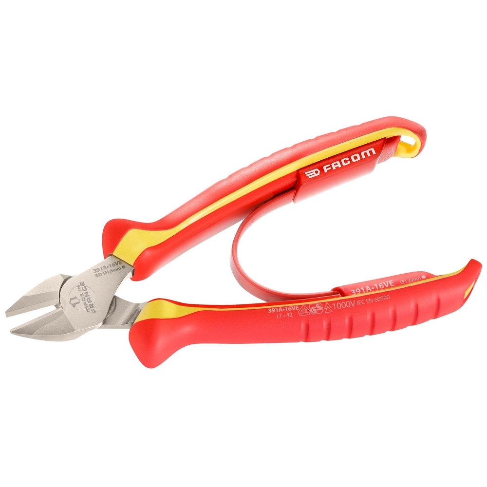Pince coupante diagonale électricien - isolée 1000 V - FACOM - 391A.16VE