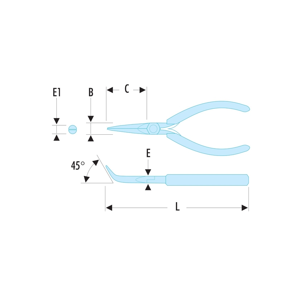 Pince becs mi-ronds 45 ESD - FACOM - 433.LE
