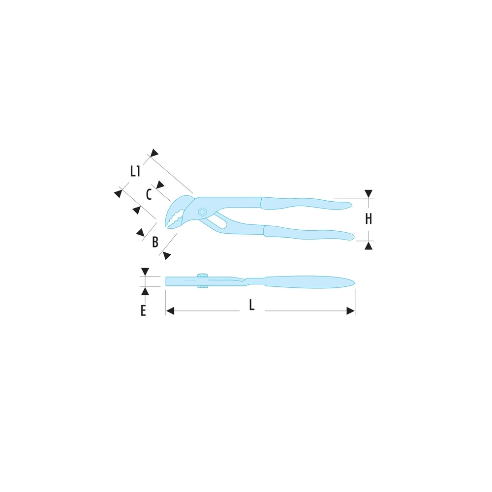 Pince à mors droits très grande capacité 40 cm - Par 5 - FACOM - 481.40