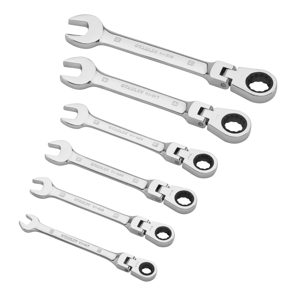 Clé mixte à cliquet à tête indexable - jeu de 6 pièces - 4-91-444 - STANLEY