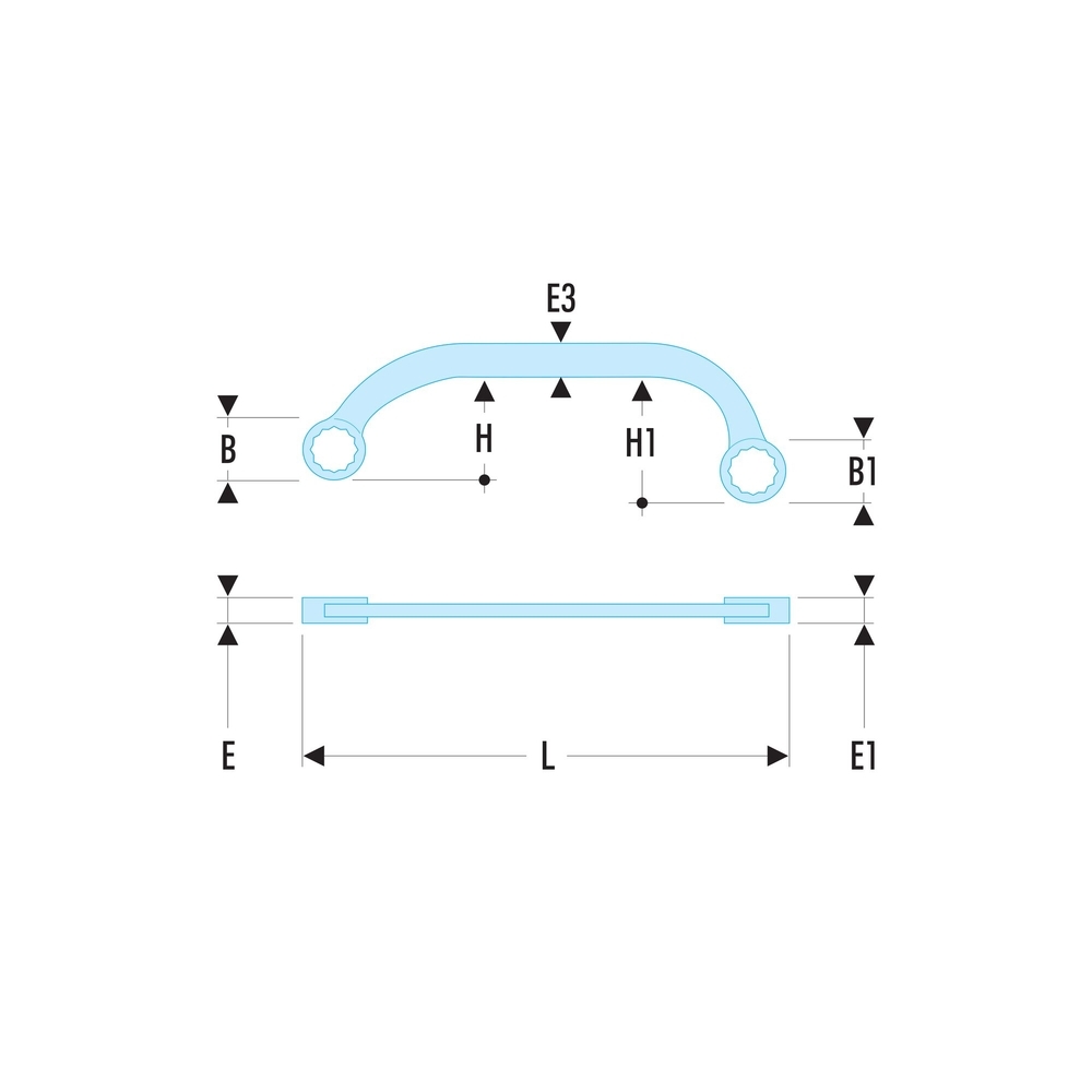 Clé polygonale demi-lune - FACOM - 57.19X22