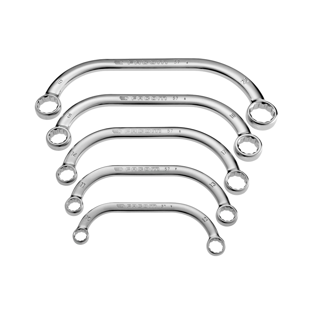 Jeu de clés polygonales demi-lune métriques 5 pièces de 10 à 22 mm - FACOM - 57.JE5