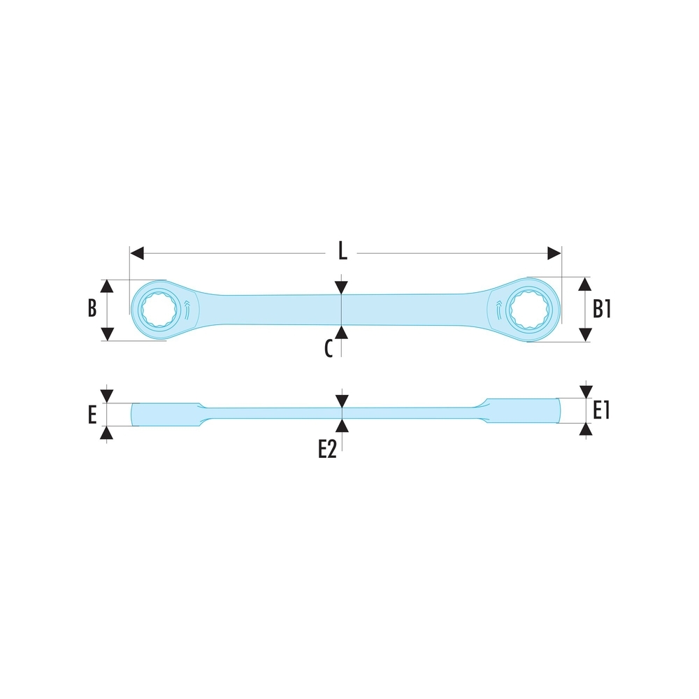 Clé cliquet oeil 15° 21x23 mm - FACOM - 65.21X23