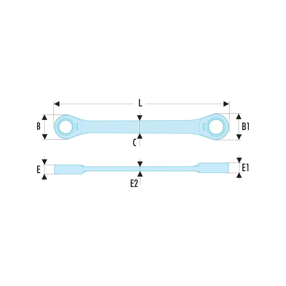 Clé cliquet oeil 15° 22x24 mm - FACOM - 65.22X24