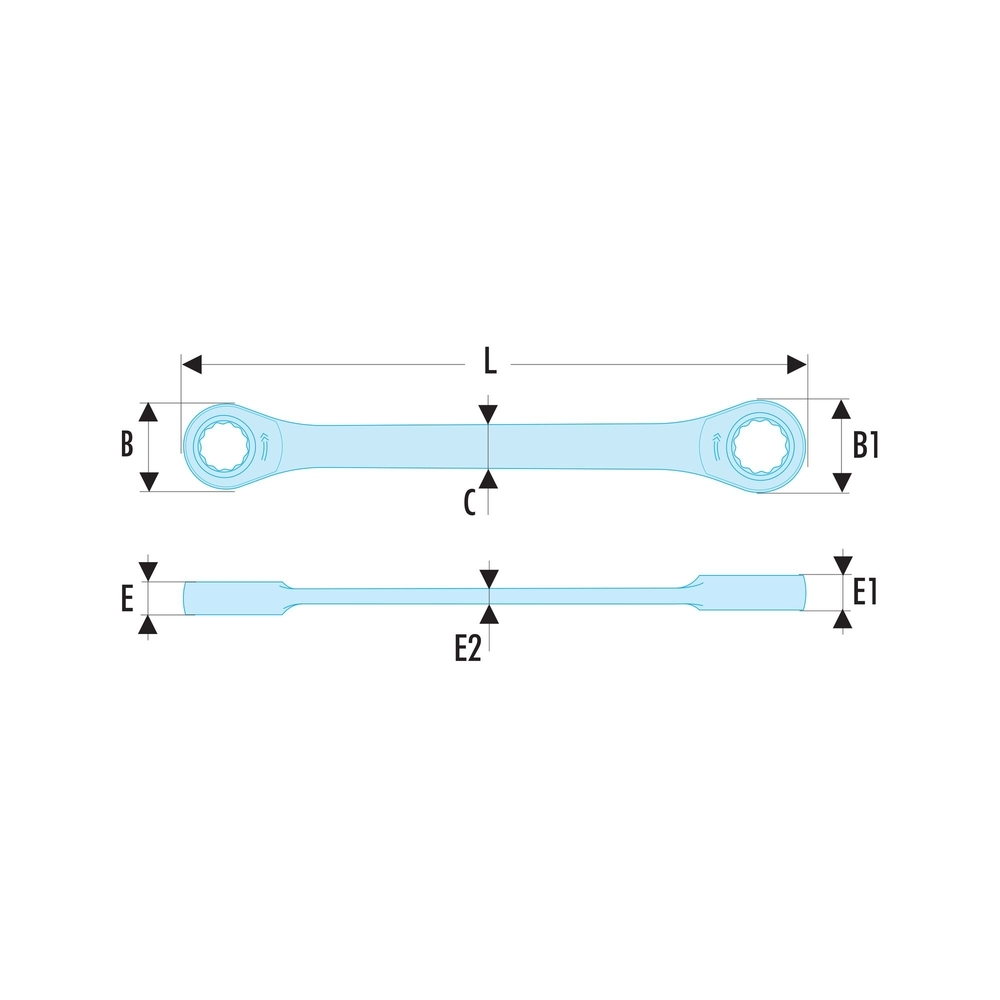 Clé cliquet oeil 15 6x7 mm - FACOM - 65.6X7