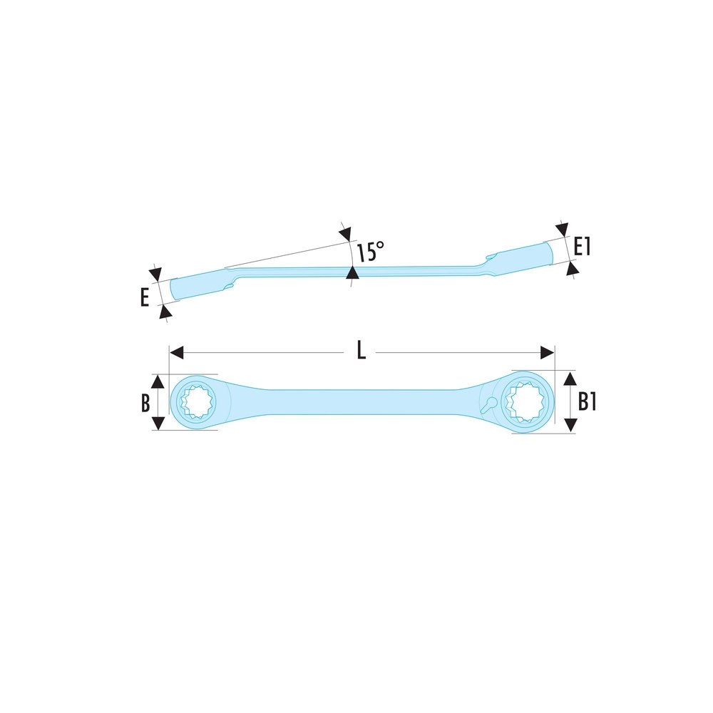 Clé cliquet oeil 15° 7/8x15/16 - FACOM - 65.7/8X15/16