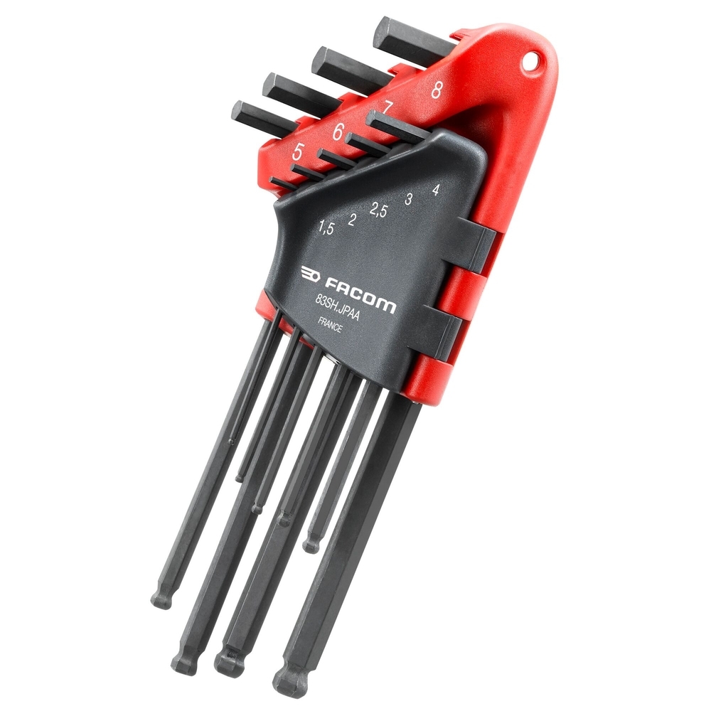 Jeu de clés mâles coudées 6 pans en étui 1,5mm à 8mm - FACOM - 83SH.JPAA