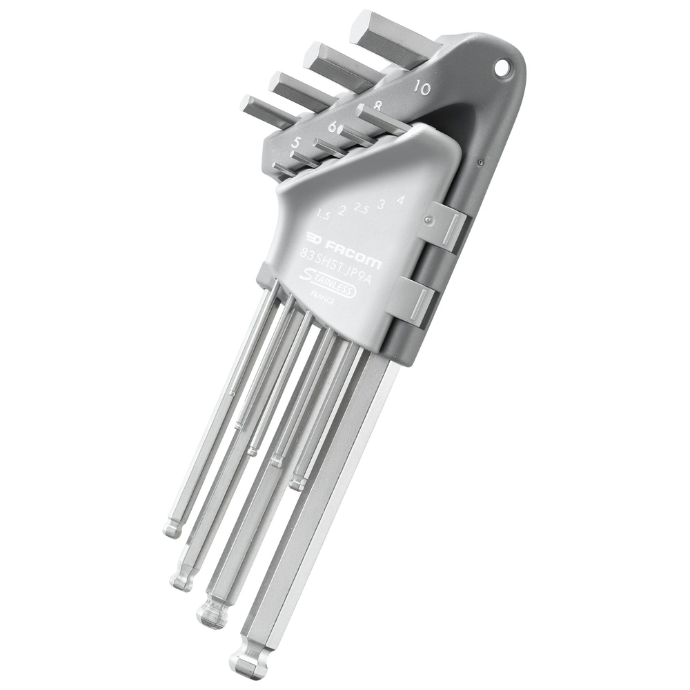 Jeu 9 clés males 6 pans inox - FACOM - 83SHST.JP9A