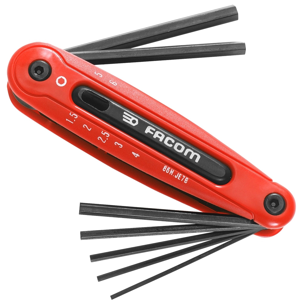 Jeu de clés 6 pans sur monture 7 pièces - FACOM - 86H.JE7B