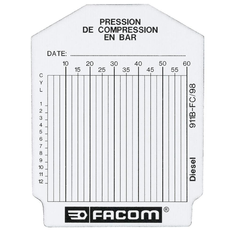 Sachet de 100 fiches de contrôle diesel - FACOM - 911B.FC