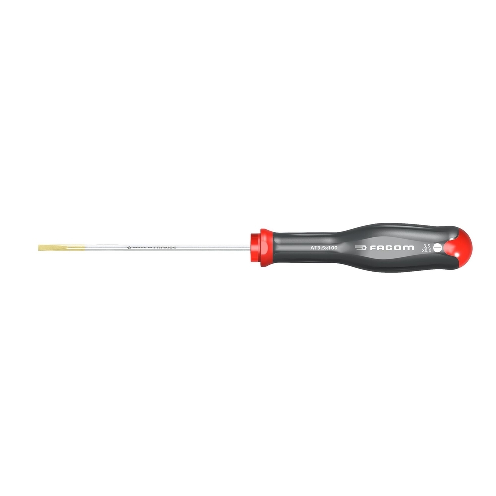 Tournevis PROTWIST pour vis à fente - lame fraisée 3,5x100 mm - Par 10 - FACOM - AT3.5X100