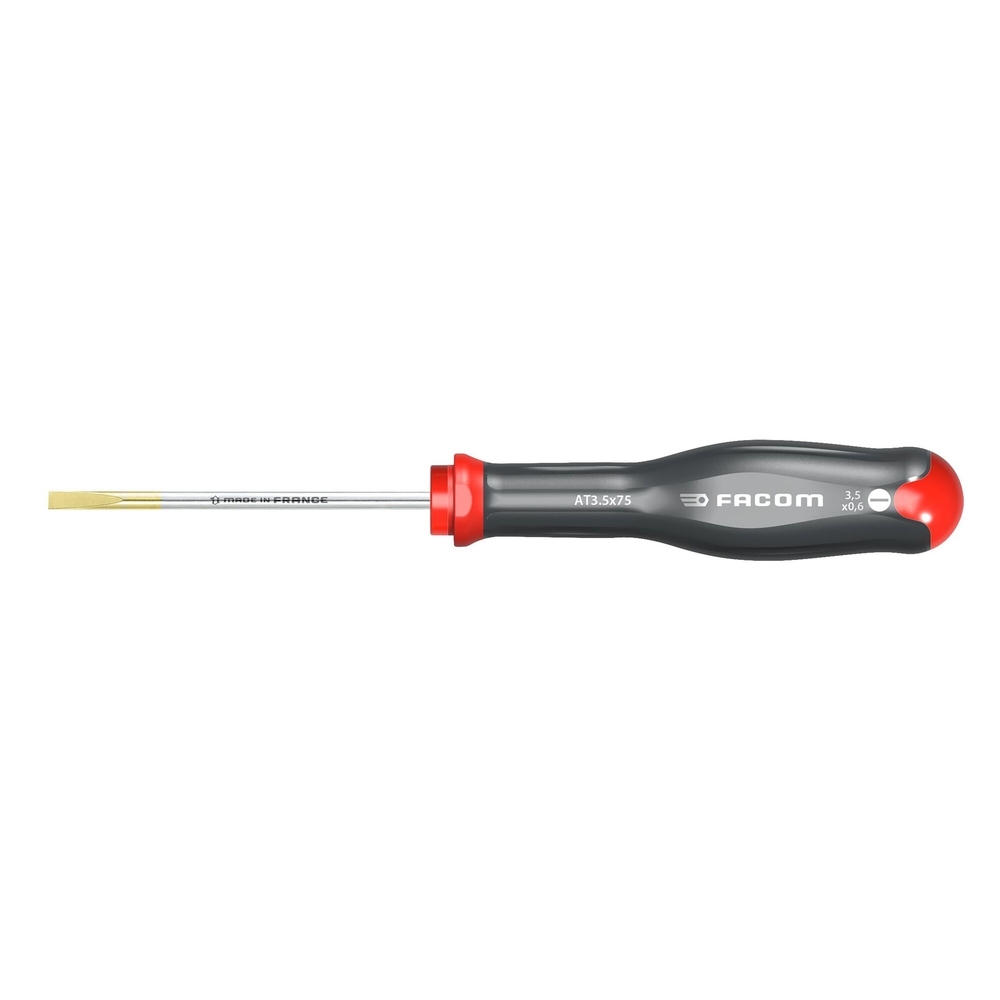 Tournevis PROTWIST pour vis à fente lame fraisé 3,5 x 75 mm - Par 10 - FACOM - AT3.5X75