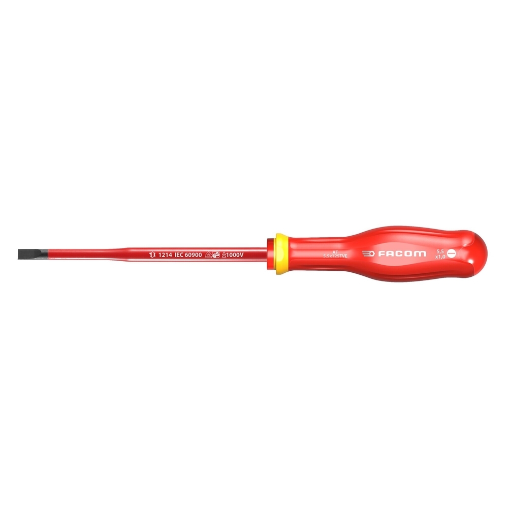Tournevis PROTWIST isolé 1000 volts pour vis à fente 4 x 100 mm - FACOM - AT4X100TVE