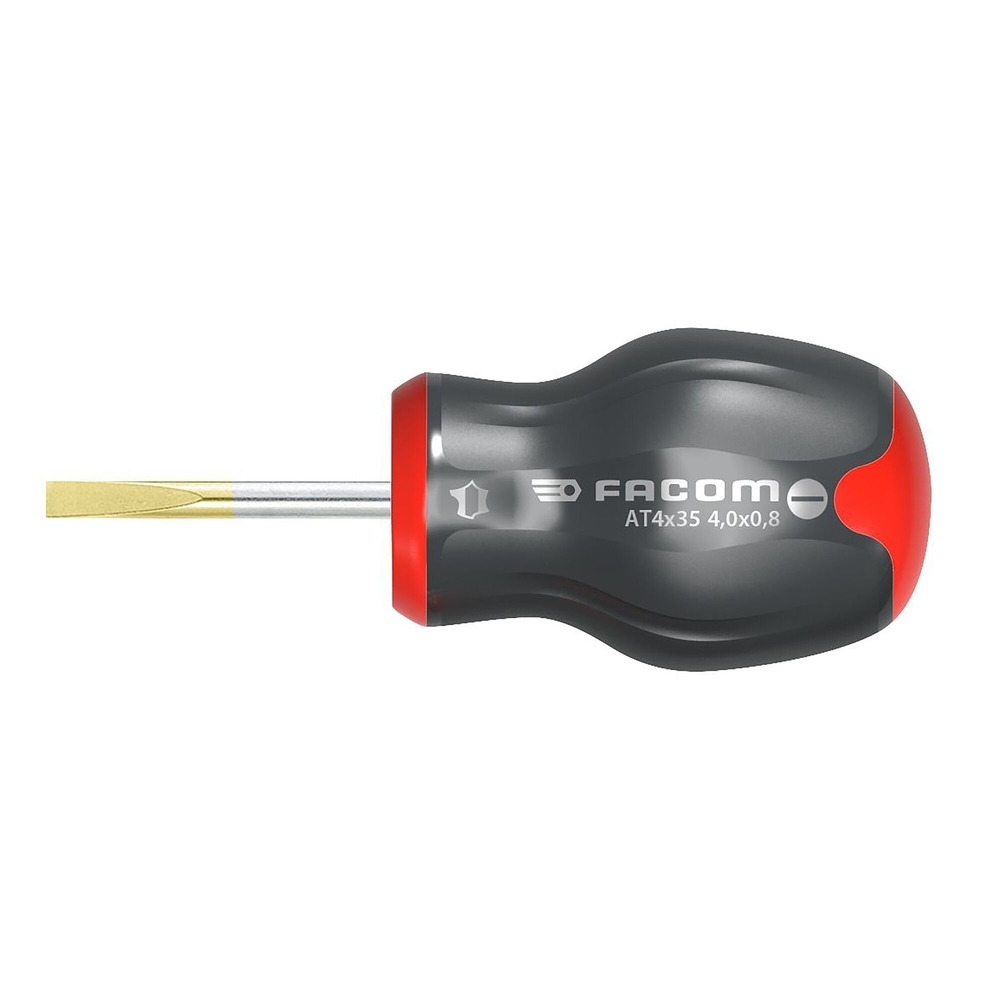 Tournevis PROTWIST pour vis à fente - lame courte - Par 10 - FACOM - AT5.5X35