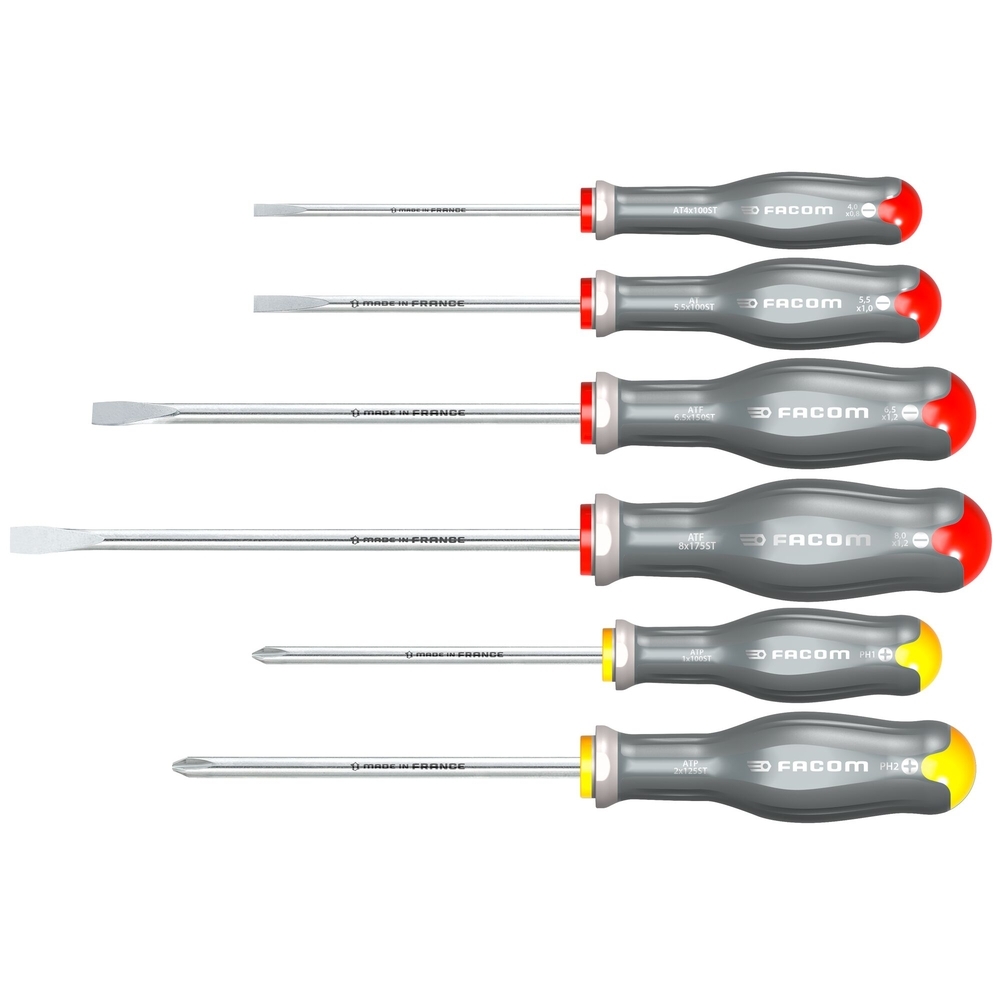 Jeu de 6 tournevis PROTWIST inox - FACOM - ATPST.J6
