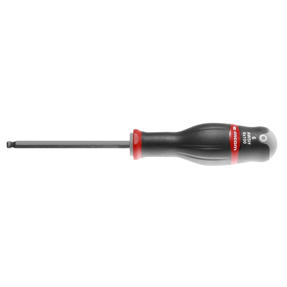 Clé mâle 6 pans emmanchée à tête sphérique 3x75mm - FACOM - ATWSH3X75
