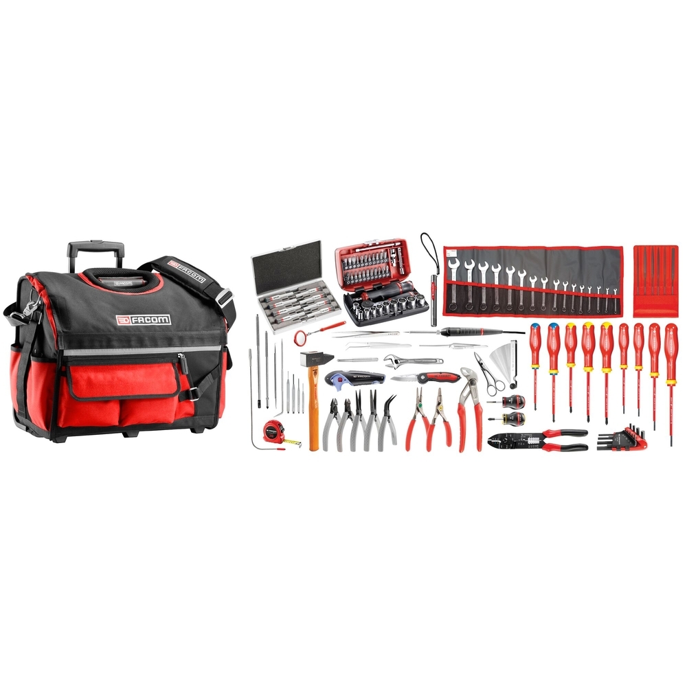 Sélection électromécanique 120 outils - boîte à outils textile à roulettes - FACOM - BSR20.EM41A