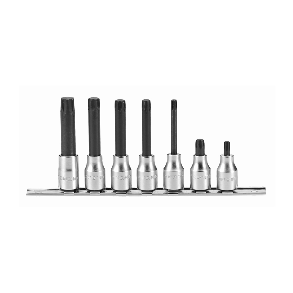 Jeu de 7 douilles tournevis 6 cannelures carré 1/2