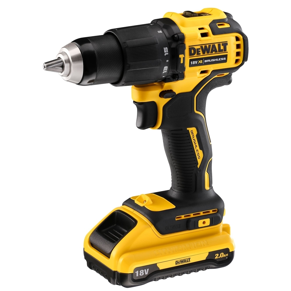 Perceuse-visseuse à percussion compacte XR 18V 2Ah Li-Ion Brushless - DCD709D2T-QW - DEWALT