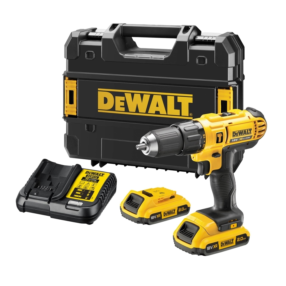 Perceuse-visseuse à percussion XR 18V 2Ah Li-Ion - Mandrin plastique - DCD776D2T-QW - DEWALT
