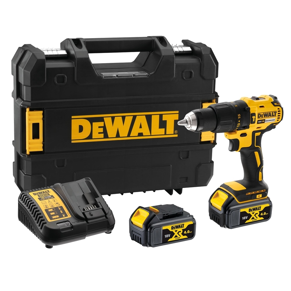 Perceuse-visseuse à percussion XR 18V 4Ah Li-Ion Brushless - Mandrin plastique - DCD778M2T-QW - DEWALT