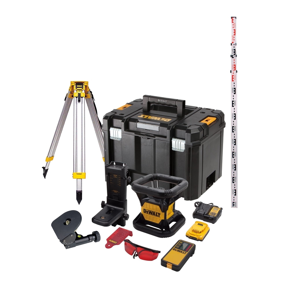 Niveau laser rotatif intérieur 18 V 2 Ah Li-Ion - faisceaux rouges - DCE074D1R-QW - DEWALT