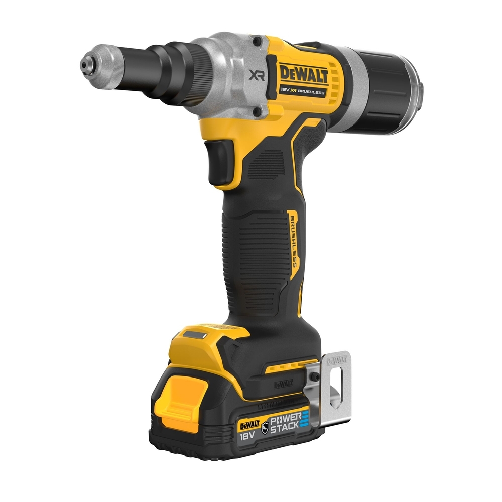 Riveteuse XR 18V 1.7Ah Brushless 6.4 mm - 2 batteries POWERSTACK renforcées - DCF414E2GT-QW - DEWALT