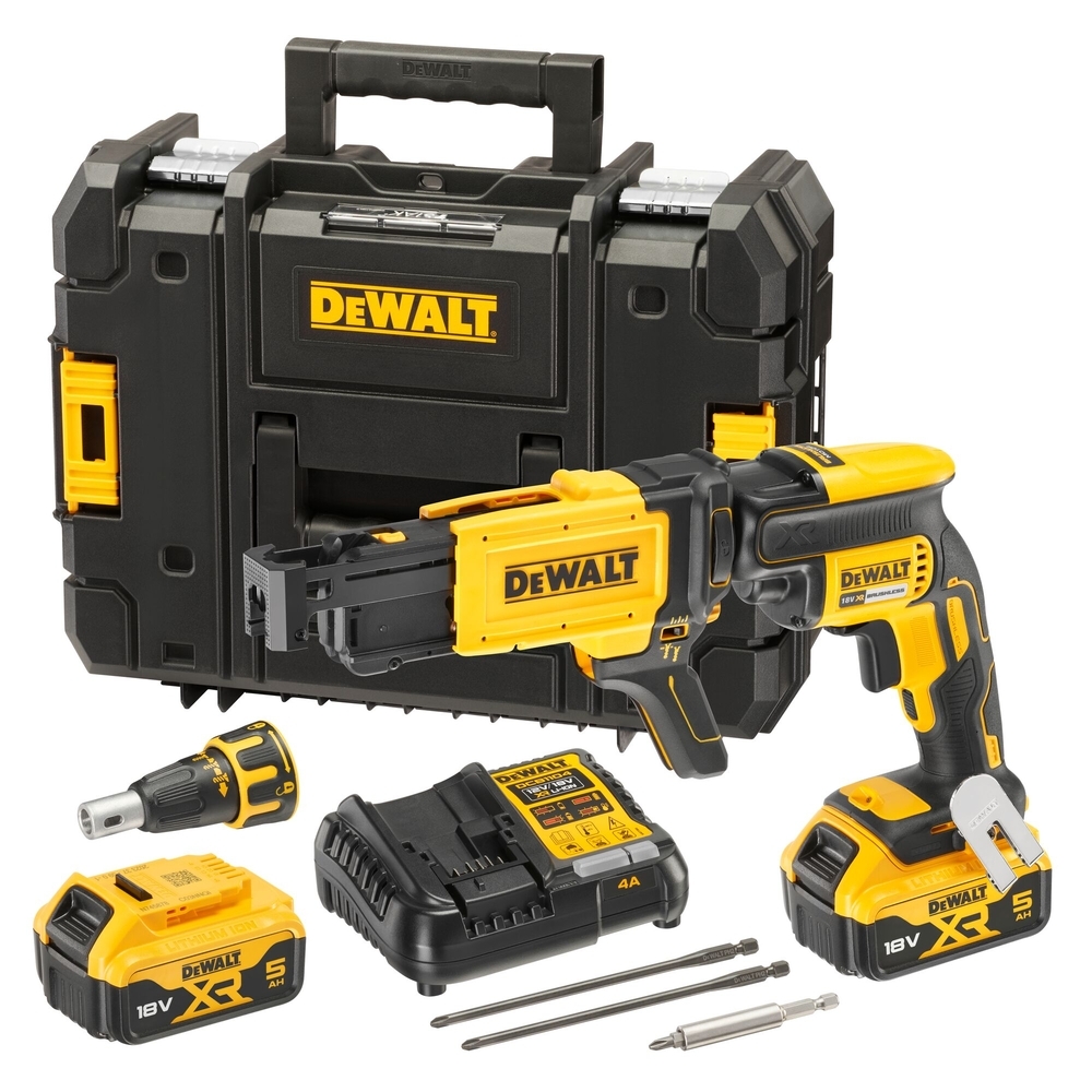 Visseuse à plaques de plâtre XR 18V 5Ah Li-Ion Brushless avec chargeur à bande - DCF620P2K-QW - DEWALT