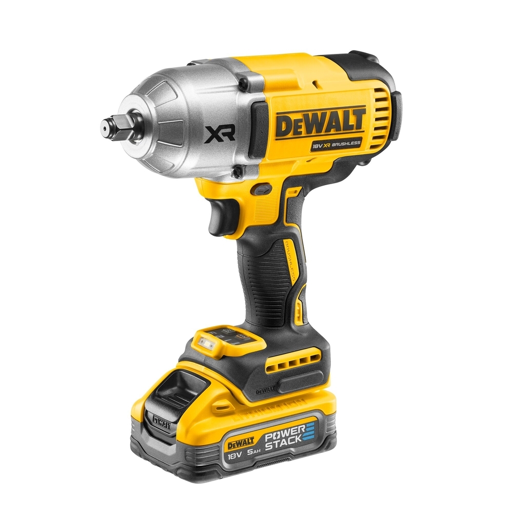 Boulonneuse ½” XR 18 V 5 Ah Brushless 1396 Nm - jonc de sécurité - POWERSTACK - DCF900H2T-QW - DEWALT