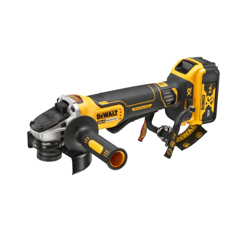 Meuleuse 125 mm XR 18V Brushless - interrupteur à palette - lanière de sécurité - DCG406P2LRT-QW - DEWALT
