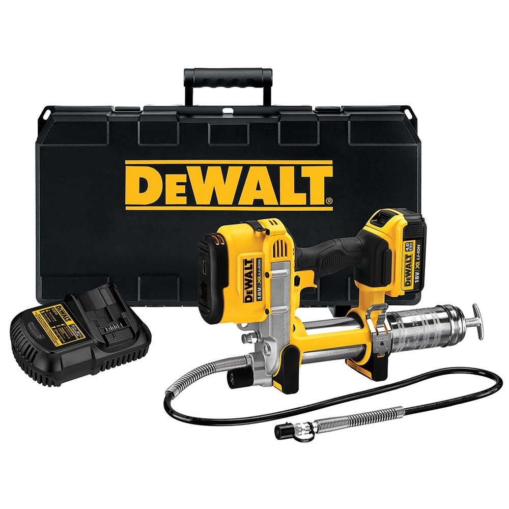 Pompe à graisse XR 18 V 4 Ah Li-Ion - 1 batterie, chargeur, bandoulière, coffret - DCGG571M1-QW - DEWALT